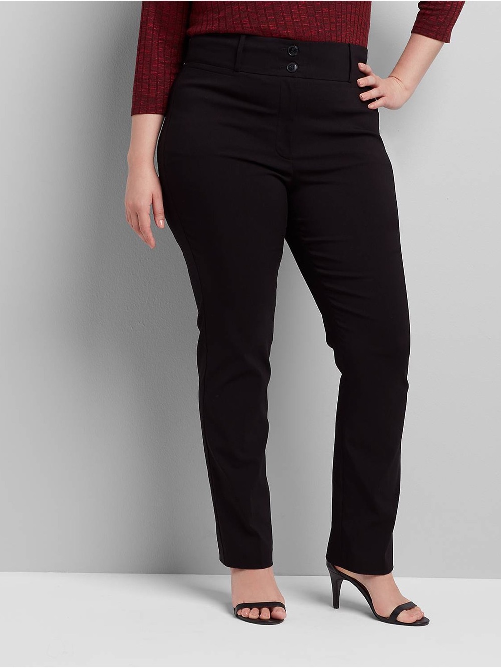 NWT Lane Bryant Tighter Tummy High-Rise 4-Season Ankle Pant, Size 18R, Black
